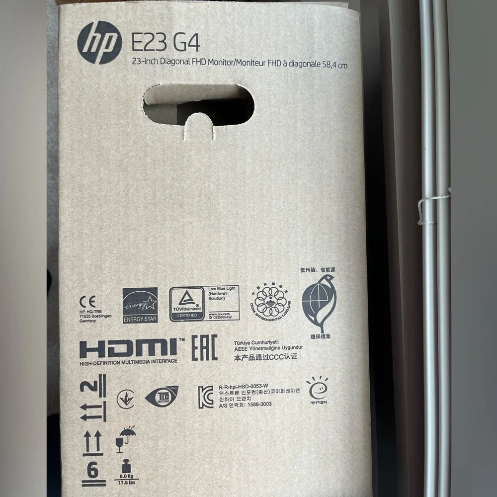 HP monitor E23 G4 23-inch FHD monitor. brand new in the box with all cables.